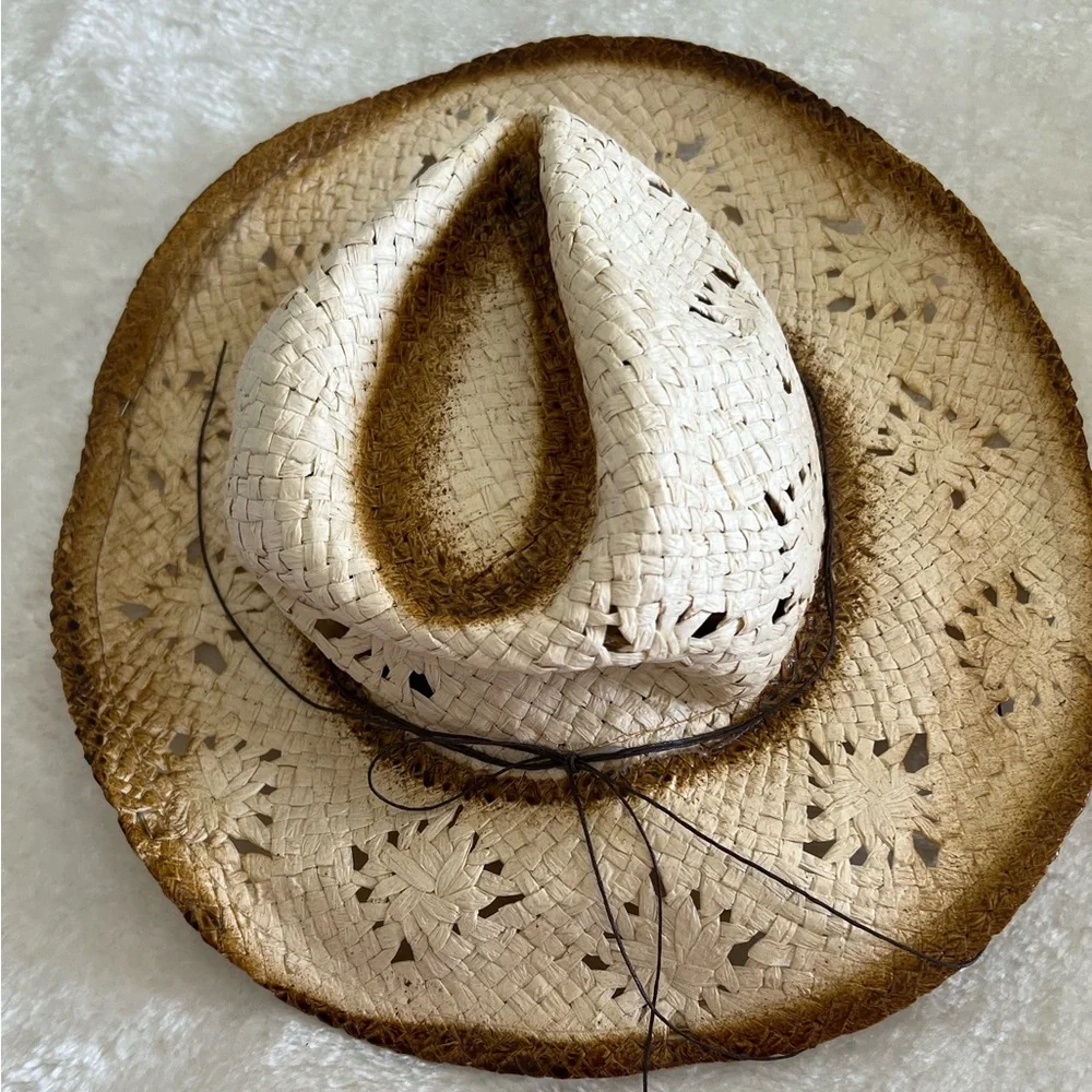 Stylish Cream and Brown Women's Straw Hat